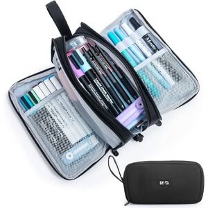 Large Capacity Double Layer Pencil Case Organizer‎ with Handle
